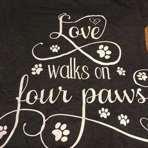 Love walks on four paws graphic tee